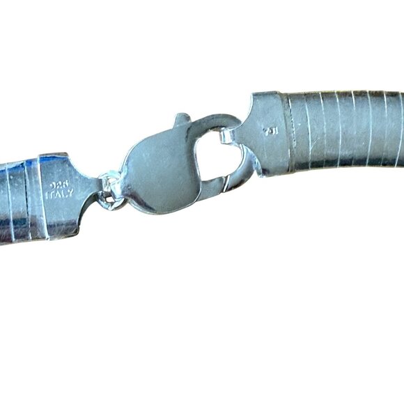 JTV Sterling Silver 925 8mm Omega Link Chain Necklace 20" Italy - Picture 6 of 13